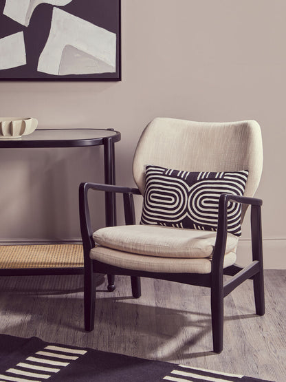 Bosie Ozella Black And White Cushion