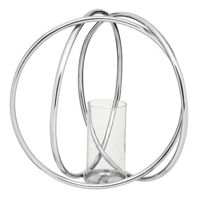 Large Silver Finish Candle Holder | Aura