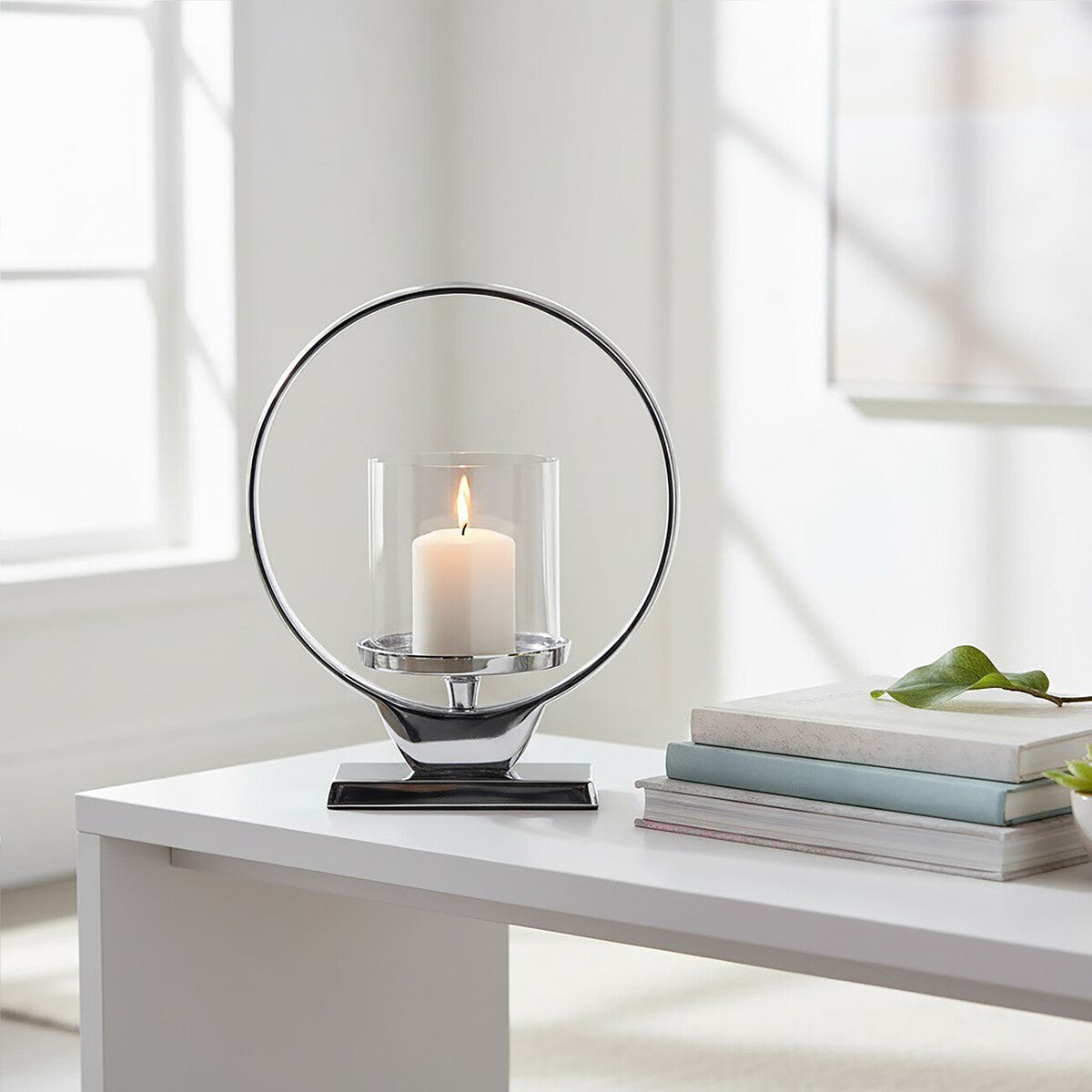 Small Silver Finish Candle Holder | Cirqua