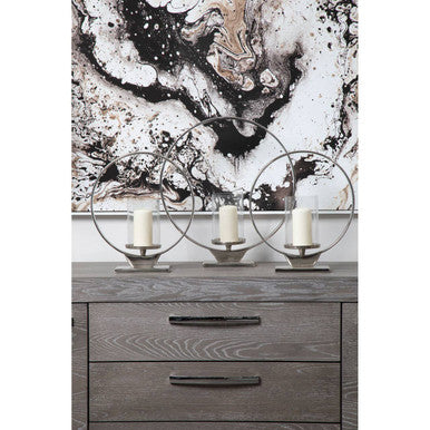 Cirqua Medium Silver Finish Candle Holder