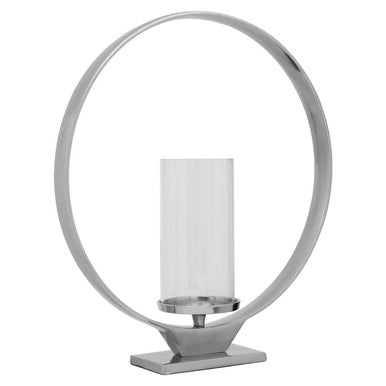 Cirqua Large Silver Finish Candle Holder