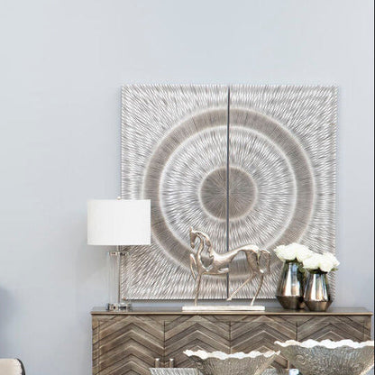 Modello Silver Wood Carving Wall Art