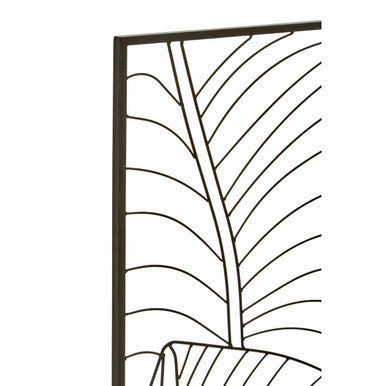Trento Large Black Leaf Design Wall Art