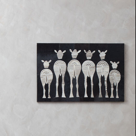 Leather Patchwork Zebra Wall Art | Safira