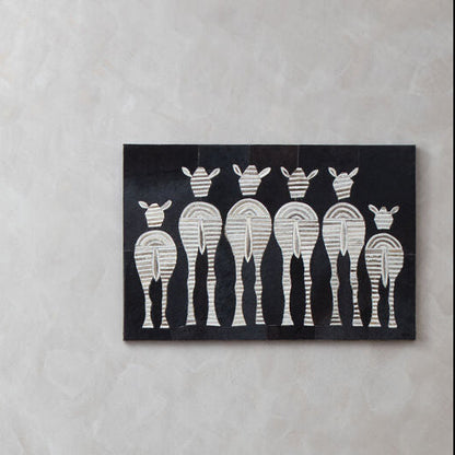 Leather Patchwork Zebra Wall Art | Safira