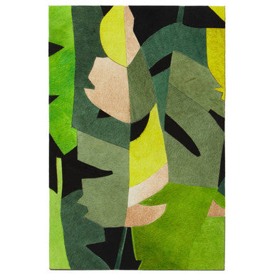 Botanical Hair on Leather Patchwork Wall Art | Safira