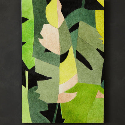 Botanical Hair on Leather Patchwork Wall Art | Safira