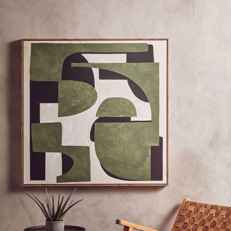 Green Textured Abstract Wall Art | Astratto