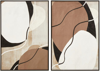 Set of 2 Abstract Earthy Tones Canvas Wall Art | Astratto