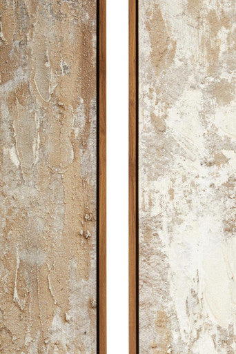 Set of 2 Neutral Tones Textured Wall Art | Astratto