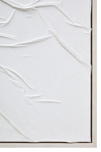 Astratto White Hand Painted Sculptural Fabric Wall Art