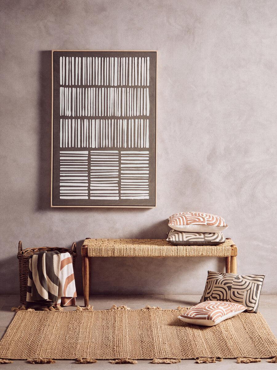 Astratto Green And Natural Textured Canvas Wall Art