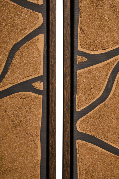 Astratto Set Of 2 Brown and Black Textured Wall Art