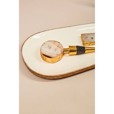 Bowerbird Agata Natural Bottle Opener And Stopper Set