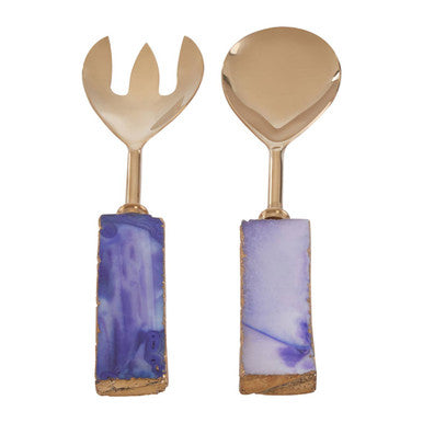 Bowerbird Agata Blue Warm Metallic Serving Set