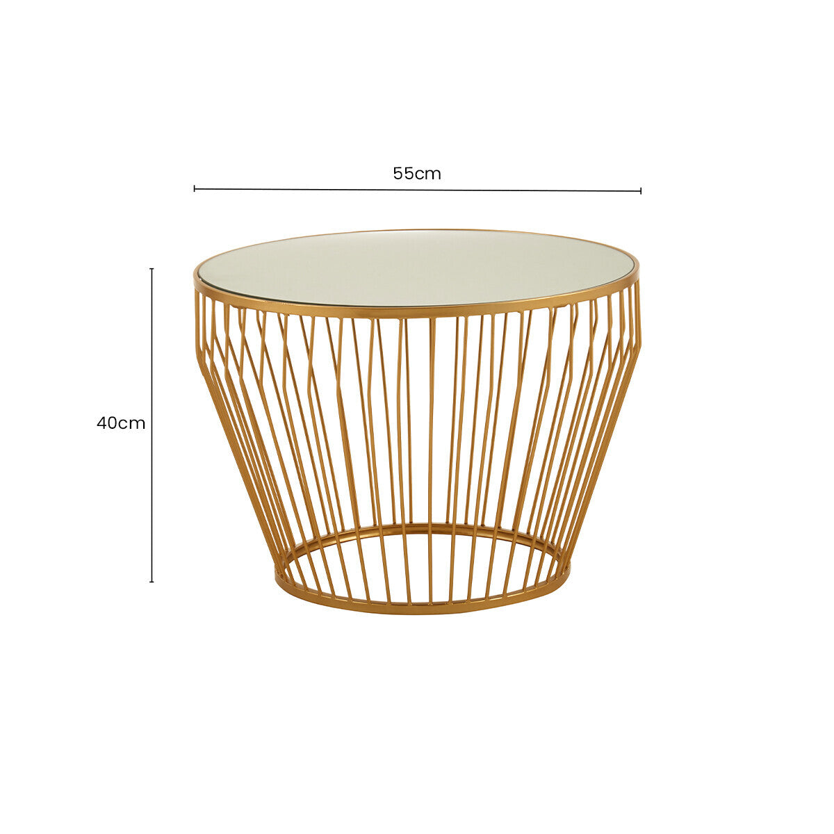 Avantis Gold Finish Tapered Design Side Table
