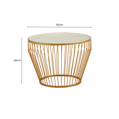Avantis Gold Finish Tapered Design Side Table