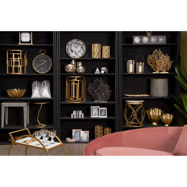 Avantis Set Of Two Gold Metal Round Side Tables