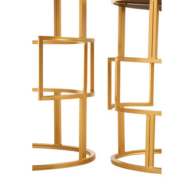 Avantis Set Of Two Gold Metal Round Side Tables