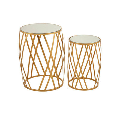 Avantis Set Of 2 Cross Design Side Tables