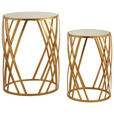 Avantis Set Of 2 Cross Design Side Tables