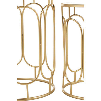 Avantis Set Of 2 Champagne Metal Side Tables