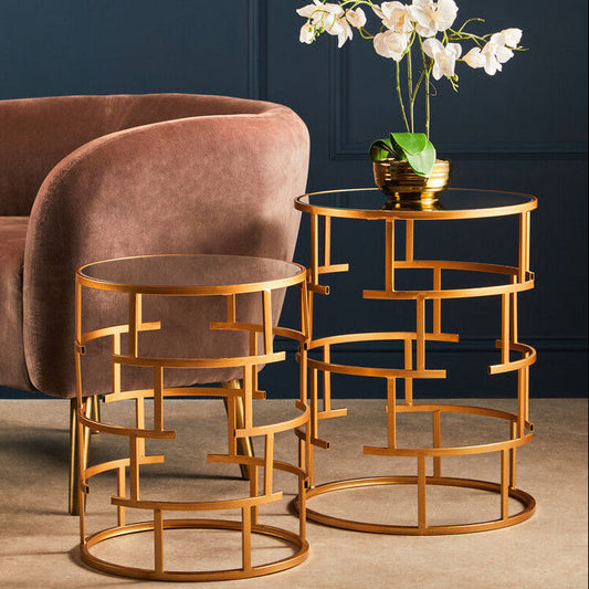 Avantis Set Of 2 Maze Design Side Tables