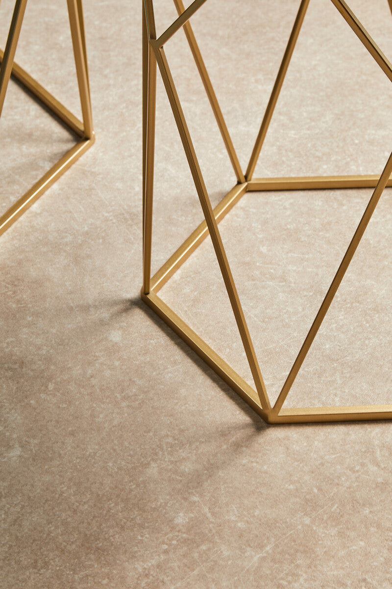 Avantis Set Of 2 Hexagonal Mirrored Top Side Tables