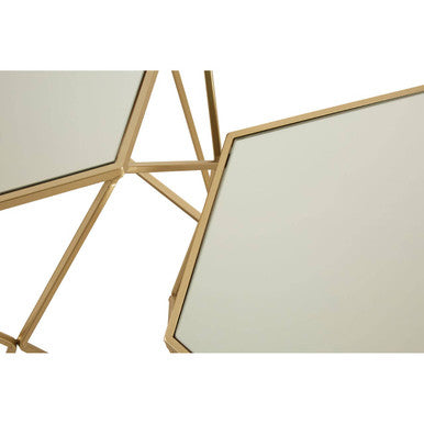 Avantis Set Of 2 Hexagonal Mirrored Top Side Tables