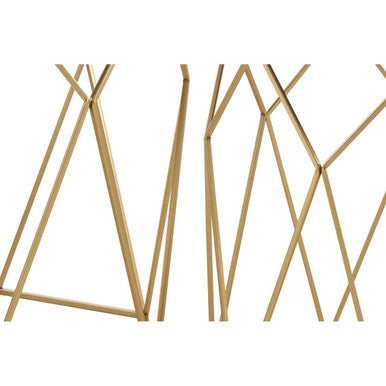 Avantis Set Of 2 Hexagonal Mirrored Top Side Tables