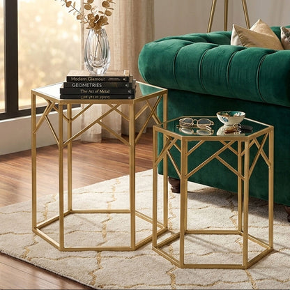 Avantis Set Of 2 Hexagonal Side Tables