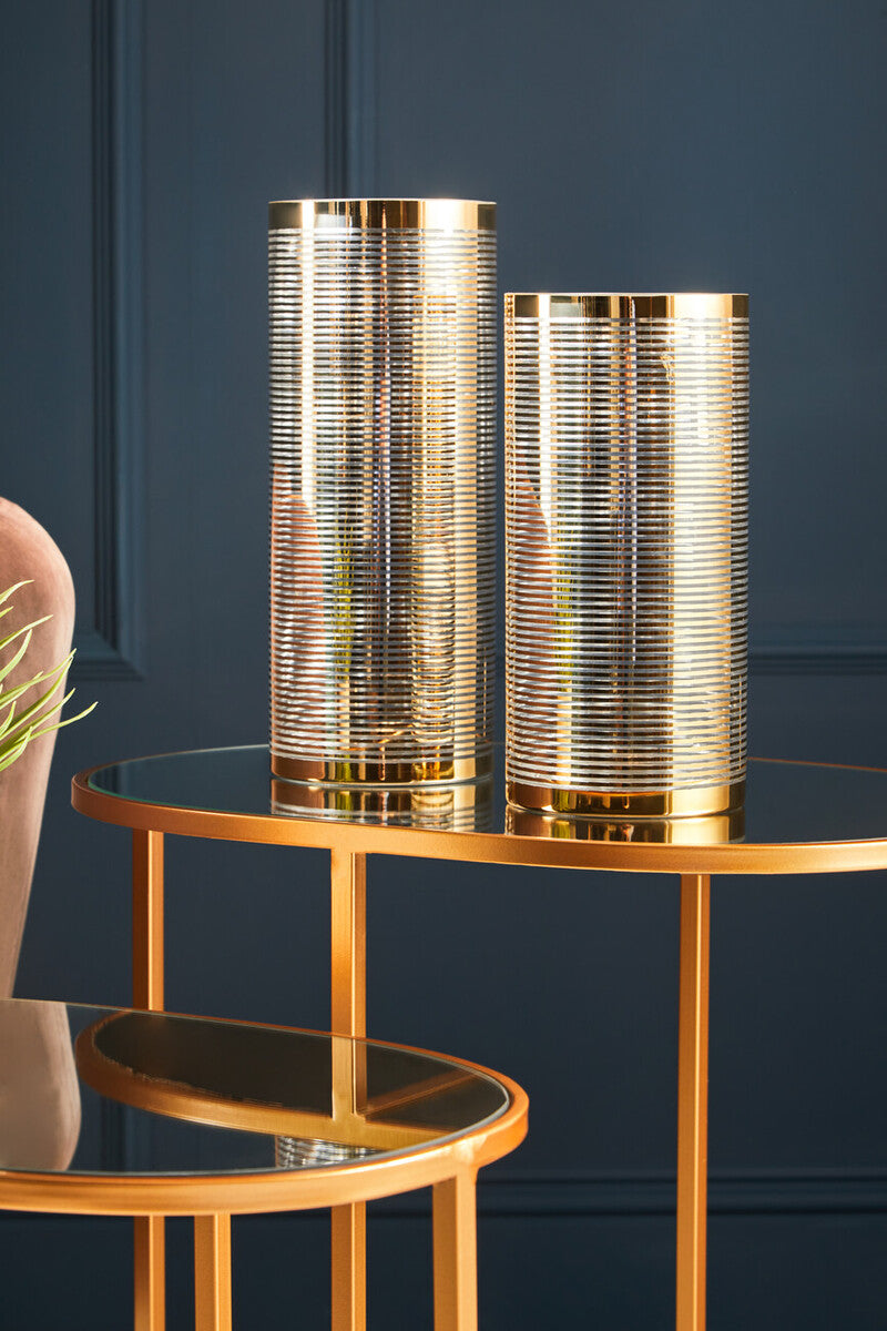 Avantis Gold Finish Set Of 2 Oval Side Tables