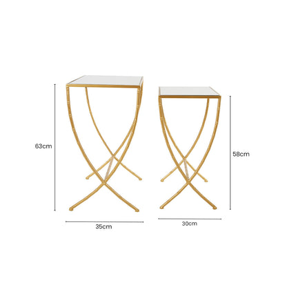 Avantis Set Of 2 Bamboo Design Side Tables