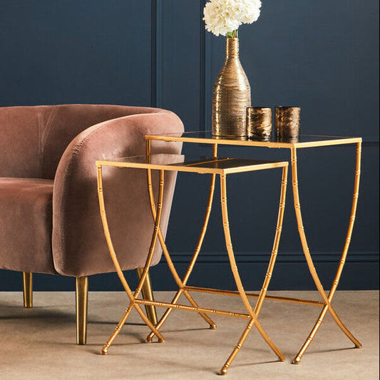 Avantis Set Of 2 Bamboo Design Side Tables