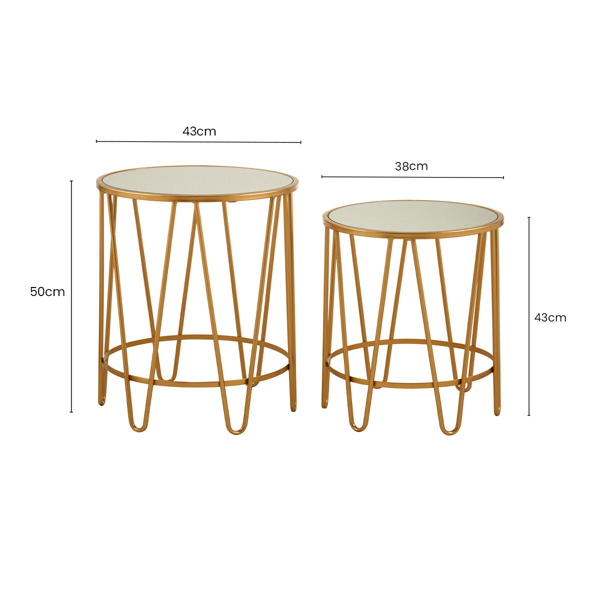 Avantis Set Of 2 Hairpin Design Side Tables