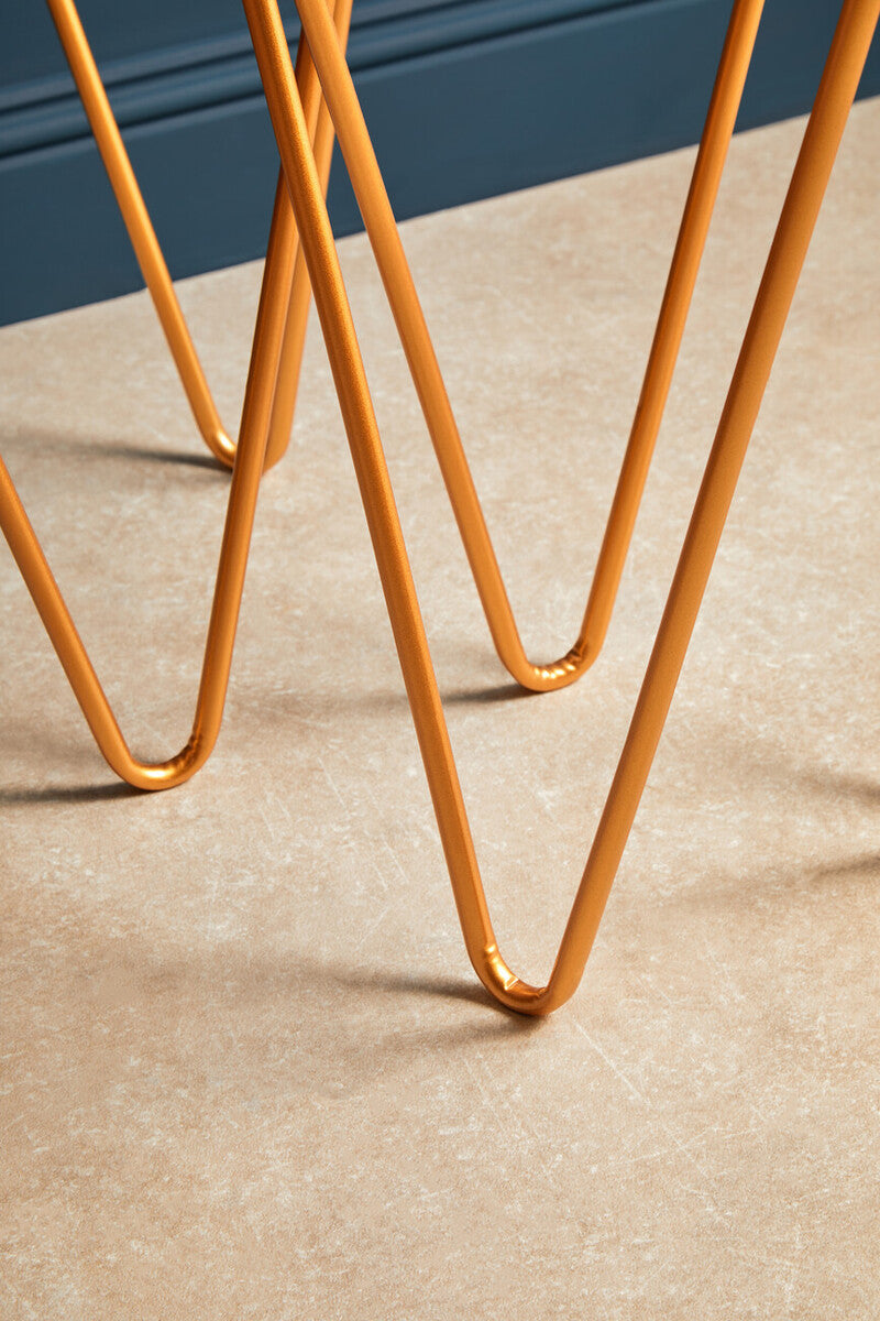 Avantis Set Of 2 Gold Finish Triangle Tables