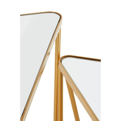 Avantis Set Of 2 Gold Finish Triangle Tables