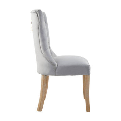 Kensington Townhouse Grey Velvet Buttoned Dining Chair