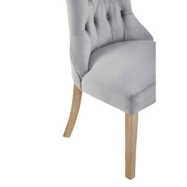 Kensington Townhouse Grey Velvet Buttoned Dining Chair