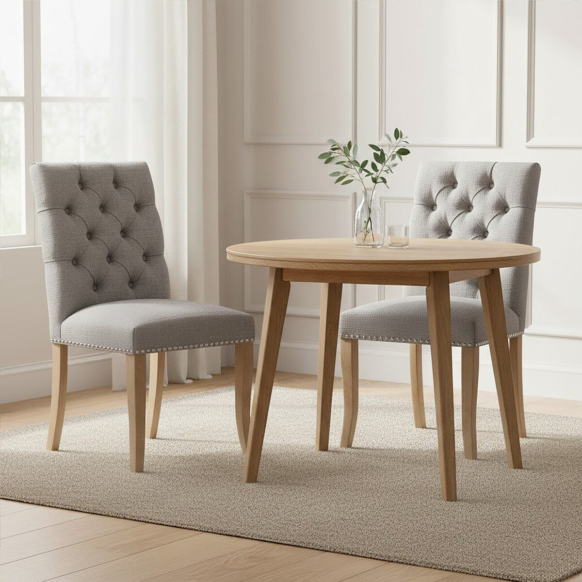 Grey Linen Dining Chair | Kensington Townhouse
