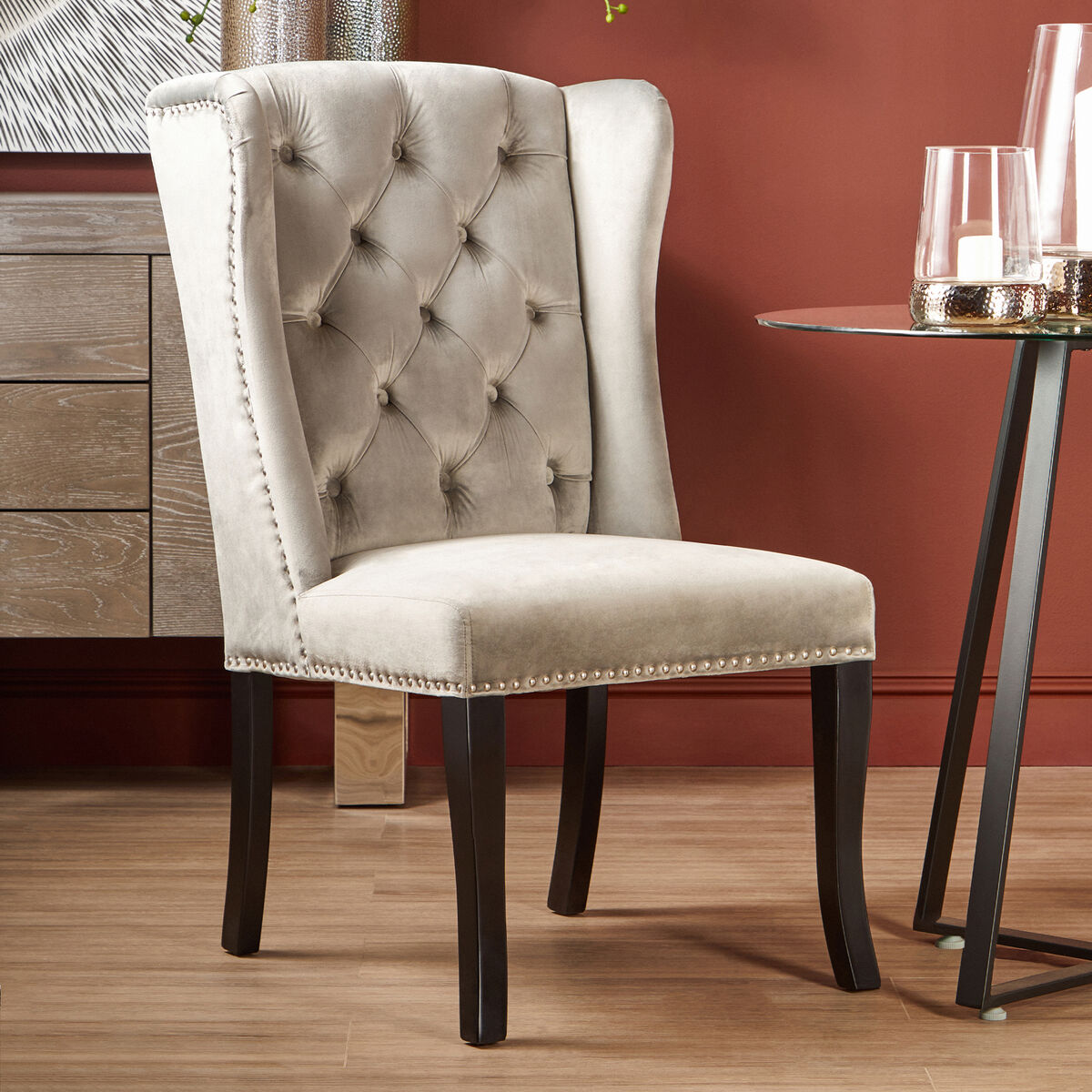 Kensington Townhouse Grey Velvet Dining Chair