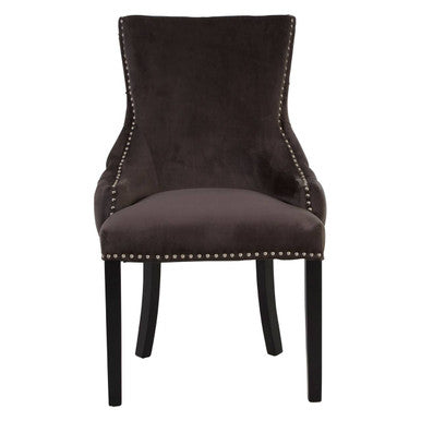 Kensington Townhouse Grey Velvet Button Tufted Dining Chair