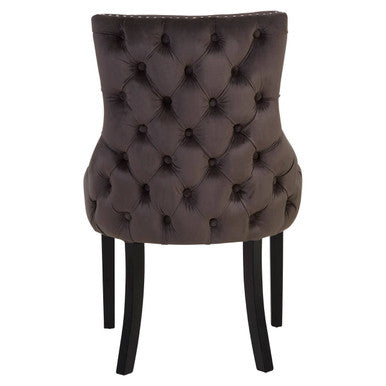 Kensington Townhouse Grey Velvet Button Tufted Dining Chair