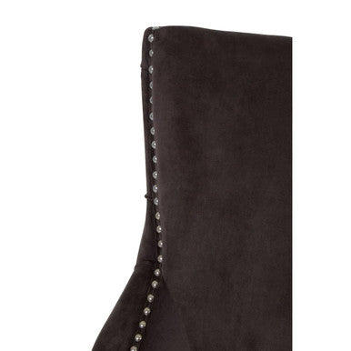 Kensington Townhouse Grey Velvet Button Tufted Dining Chair