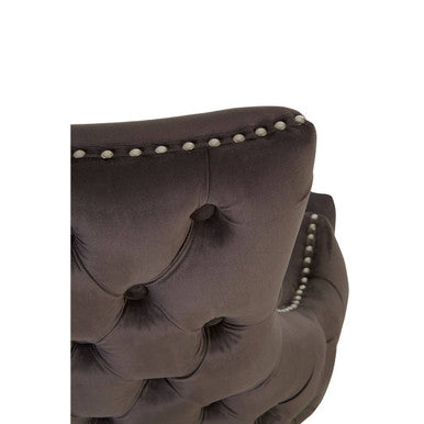 Kensington Townhouse Grey Velvet Button Tufted Dining Chair