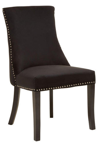 Kensington Townhouse Black Velvet Dining Chair
