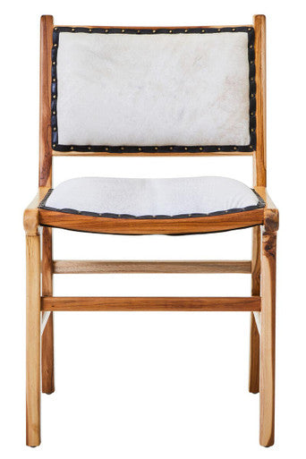 Kendari Natural Leather and Teak Wood Dining Chair