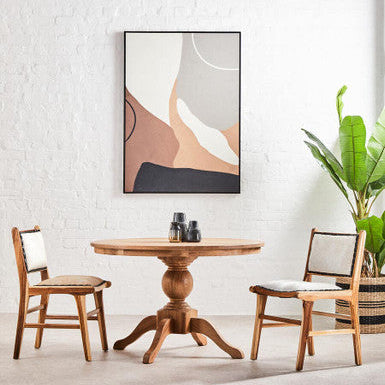 Kendari Natural Leather and Teak Wood Dining Chair