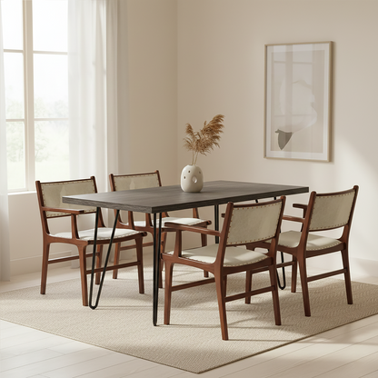 Leather and Teak Wood Dining Chair | Kendari