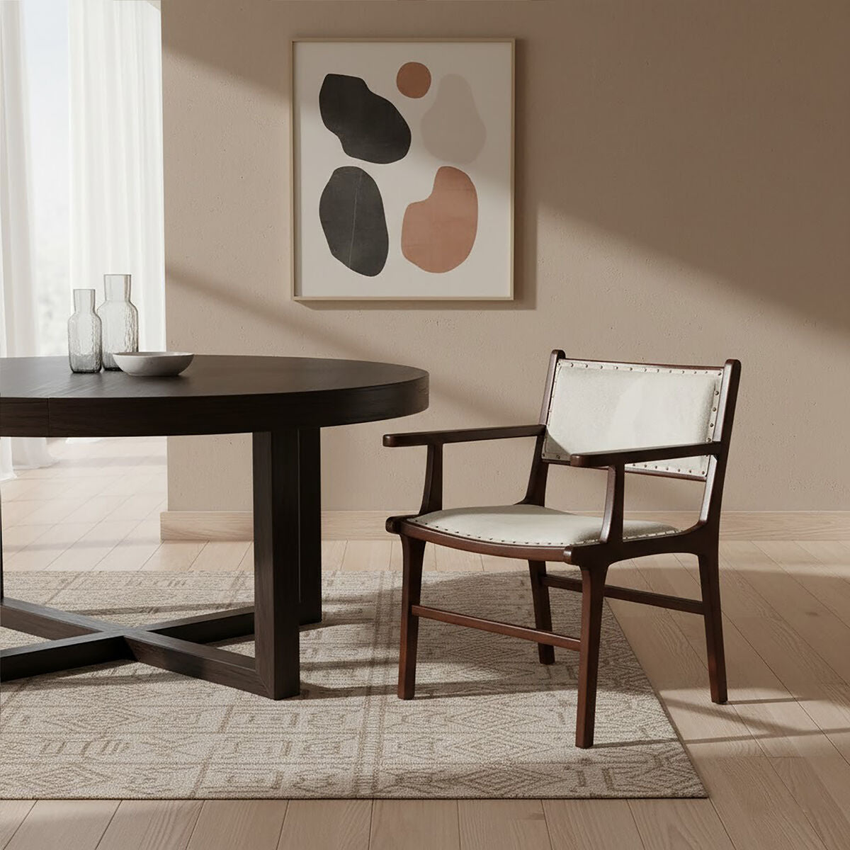 Leather and Teak Wood Dining Chair | Kendari